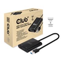 Club 3D USB 3.2 Gen1 Type A naar HDMI Dual Monitor 4K 60Hz adapter CSV-1474 - thumbnail