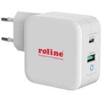 ROLINE USB Oplader met Eurostekker, 2 poorten (Type-A QC3.0, Type-C PD), 65W