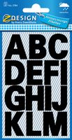 Avery etiketten letters A-Z groot, 2 blad, zwart, waterbestendige folie - thumbnail