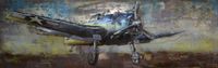 Schilderij - Metaalschilderij - Amerikaans gevechtsvliegtuig, 180x60cm