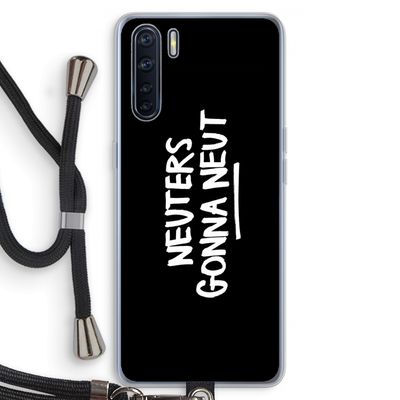 Neuters (zwart): Oppo A91 Transparant Hoesje met koord