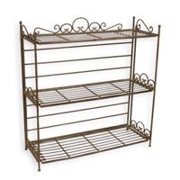 A 3 TIER IRON ETAGERE, BROWN