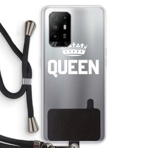 Queen zwart: Oppo A94 5G Transparant Hoesje met koord