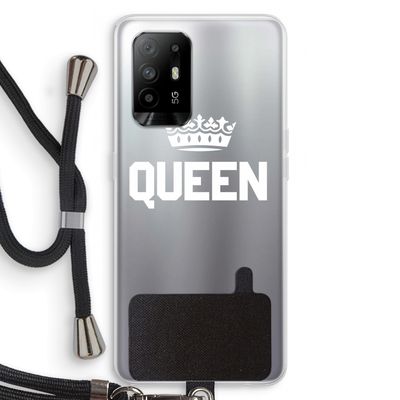Queen zwart: Oppo A94 5G Transparant Hoesje met koord
