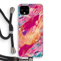 Pastel Echoes: Pixel 4 Transparant Hoesje met koord