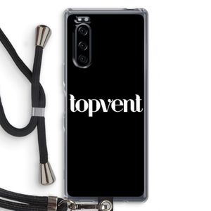 Topvent Zwart: Sony Xperia 5 Transparant Hoesje met koord