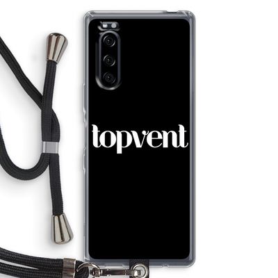 Topvent Zwart: Sony Xperia 5 Transparant Hoesje met koord