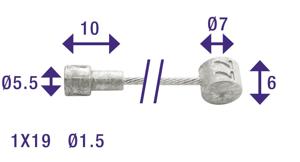 Elvedes Rem-binnenkabel rvs 2-nippels 3m