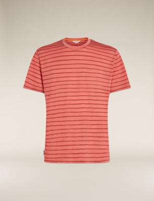Icebreaker 125 Cool-Lite Drayden SS Stripe T-shirt Heren Plume/Jasper L Icebreaker 125 Cool-Lite Drayden SS Stripe T-shirt Heren Plume/Jasper L