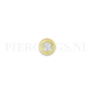 Balletje 1.6 mm goud 14 karaat met kristal