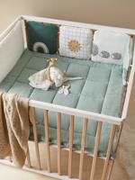 Gewatteerde bedbumpers Bio Collection LOVELY NATURE ivoorkleurig / veelkleurig