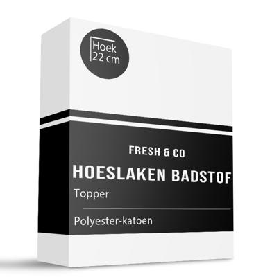 Topper Hoeslaken - Badstof - 80x200 cm - Taupe - Fresh and Co - Dekbed-Discounter.nl
