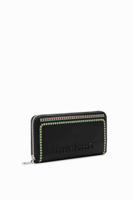 Grote portemonnee met borduursels - BLACK - U