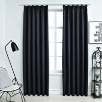 VidaXL Gordijnen verduisterend met haken 2 st 140x245 cm antraciet