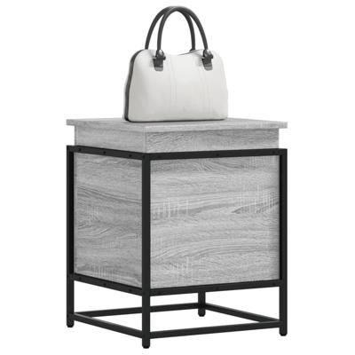 Opbergbox met deksel 40x40x51,5 cm bewerkt hout grijs sonoma