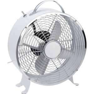 Robuuste witte tafel ventilator 26 cm   -