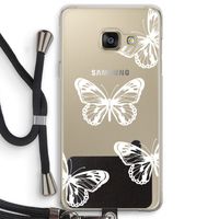 White butterfly: Samsung Galaxy A3 (2016) Transparant Hoesje met koord