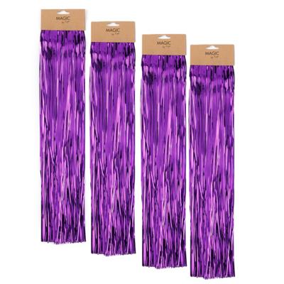 Engelenhaar - 4x - paars - 50 cm - lametta haar - folie - tinsel - kerstversiering