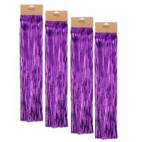 Engelenhaar - 4x - paars - 50 cm - lametta haar - folie - tinsel - kerstversiering