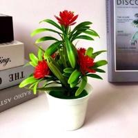 10 potten nep ingegoten plant simulatie Bonsai tafelblad decoratie (rood)