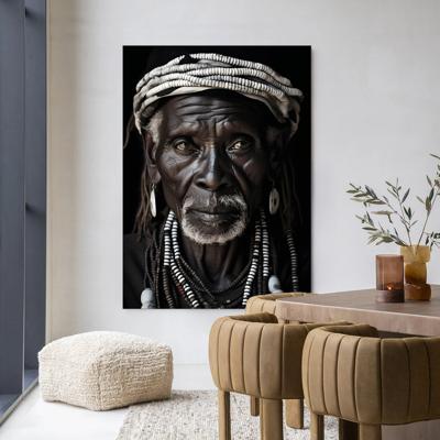 Urban Cotton Wandkleed 'Kabila' 110 x 145cm in Frame - black