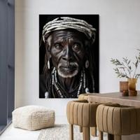 Urban Cotton Wandkleed 'Kabila' 110 x 145cm in Frame - black