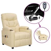 Massagestoel elektrisch stof crèmekleurig Massagestoel elektrisch stof crèmekleurig