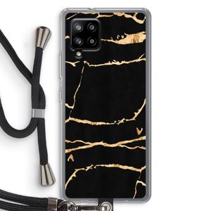 Gouden marmer: Samsung Galaxy A42 5G Transparant Hoesje met koord