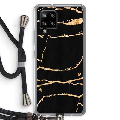 Gouden marmer: Samsung Galaxy A42 5G Transparant Hoesje met koord