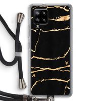 Gouden marmer: Samsung Galaxy A42 5G Transparant Hoesje met koord