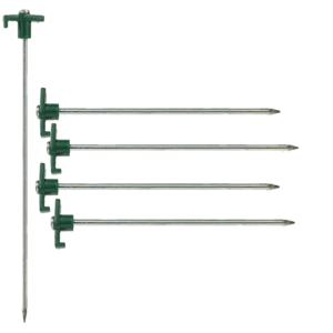Grondpennen/tentharingen - 20x st - metaal met haak - 25 cm - rotspennen