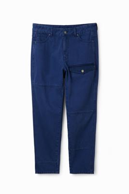 Broek van keperstof met zak - BLUE - 34