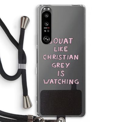 Christian Grey: Sony Xperia 1 III Transparant Hoesje met koord