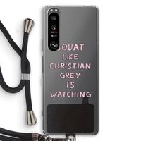 Christian Grey: Sony Xperia 1 III Transparant Hoesje met koord