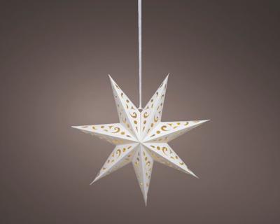 Papieren kerstster led 38 cm wit