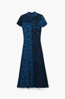 Bloemen midi-jurk - BLUE - S