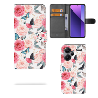 Xiaomi Redmi Note 13 Pro Plus Hoesje Butterfly Roses - thumbnail