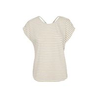 VERO MODA gestreepte top VMALONA van gerecycled polyester beige - thumbnail