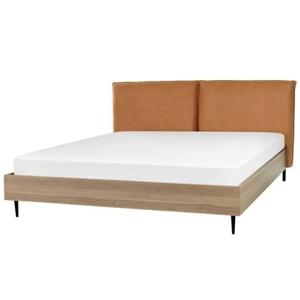 Beliani - LIMANTON - Bed - Goudbruin - 180 x 200 cm - Kunstleer