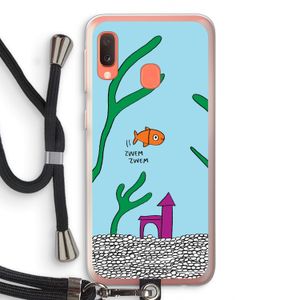 Aquarium: Samsung Galaxy A20e Transparant Hoesje met koord
