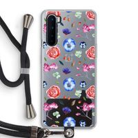 Bloemetjes: OnePlus Nord Transparant Hoesje met koord Bloemetjes: OnePlus Nord Transparant Hoesje met koord