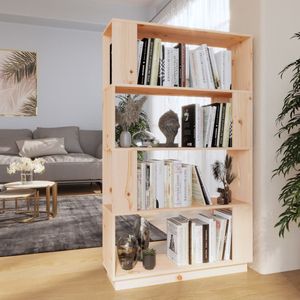 Boekenkast/kamerscherm 80x25x132 cm massief grenenhout