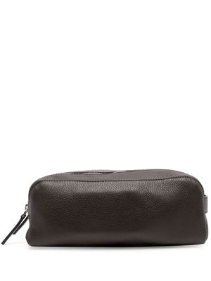 Orciani trousse de toilette zippée en cuir grainé - Marron