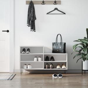 VidaXL Schoenenkast 102x36x60 cm bewerkt hout hoogglans wit