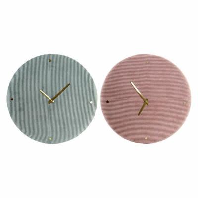 Muurklok DKD Home Decor Groen Roze 40,5 x 5,5 x 40,5 cm (2 Stuks)