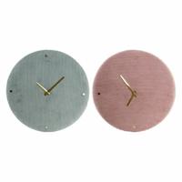 Muurklok DKD Home Decor Groen Roze 40,5 x 5,5 x 40,5 cm (2 Stuks)