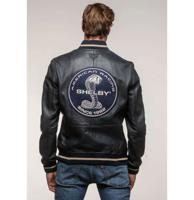 Carroll Shelby 'Dallas' Sheepskin Leather Jacket Navy-2XL