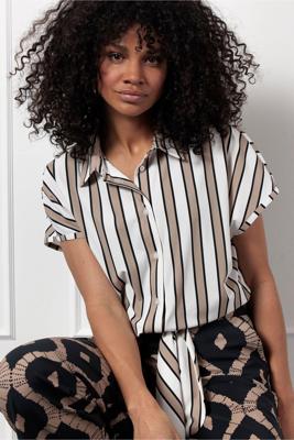 Studio Anneloes Lena Stripe Blouse 12866 Blouse 2214 Latte/kit