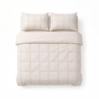 Sleeptime Check Pintuck Beige 240 x 200/220 cm