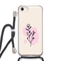 Roses are red: iPhone 8 Transparant Hoesje met koord